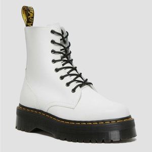 Dr. Martens Jadon Smooth Leather White Platform Boot